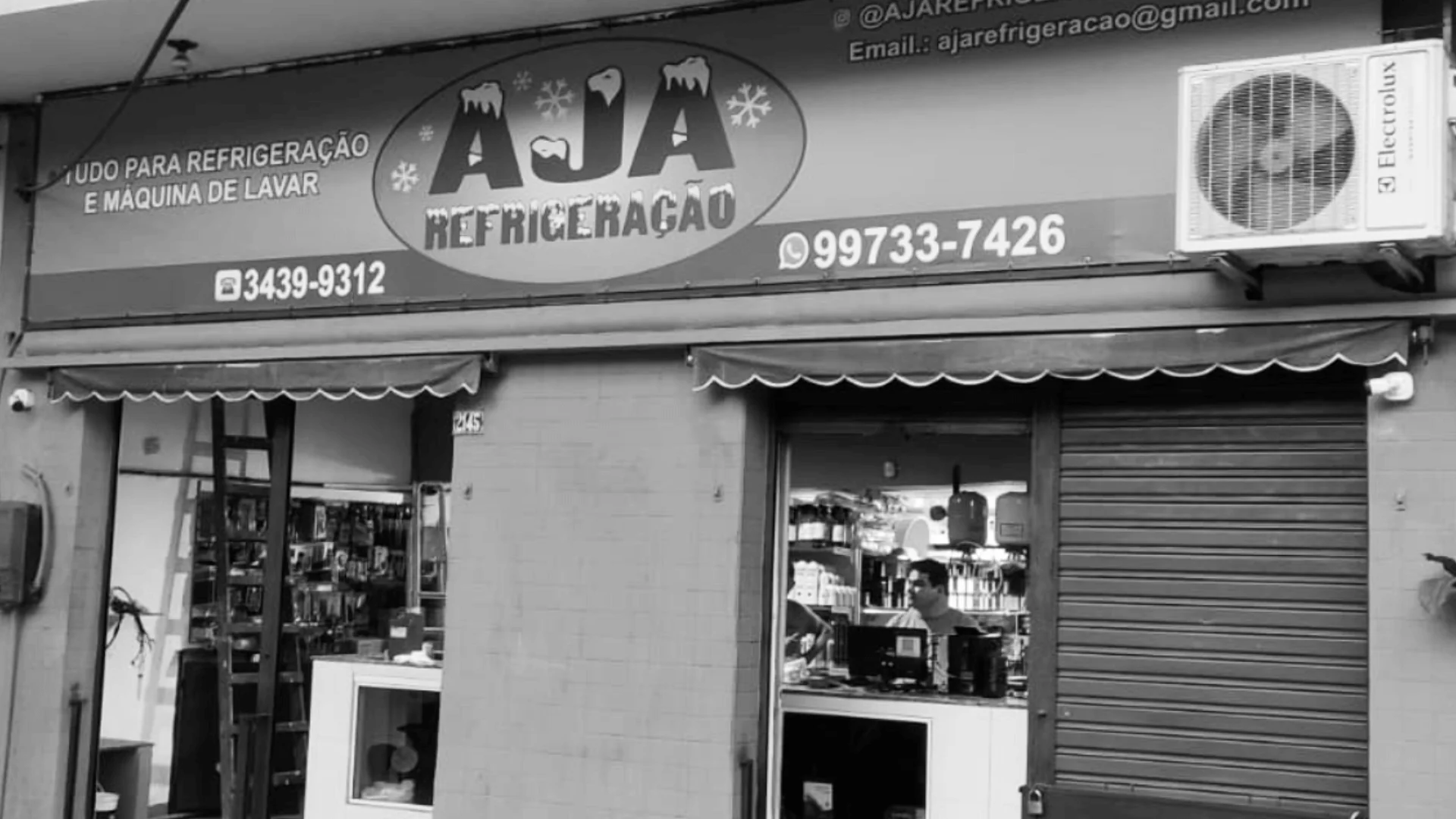 Fachada real da loja AJA Refrigeração em Cocotá